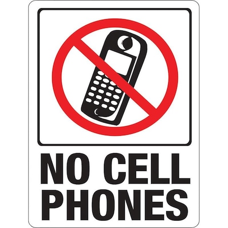 Sign No Cell Phones 9X12 Plstc